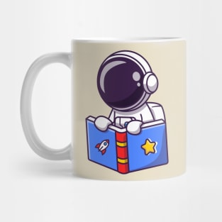 Cute Astronaut Reading Book Mug